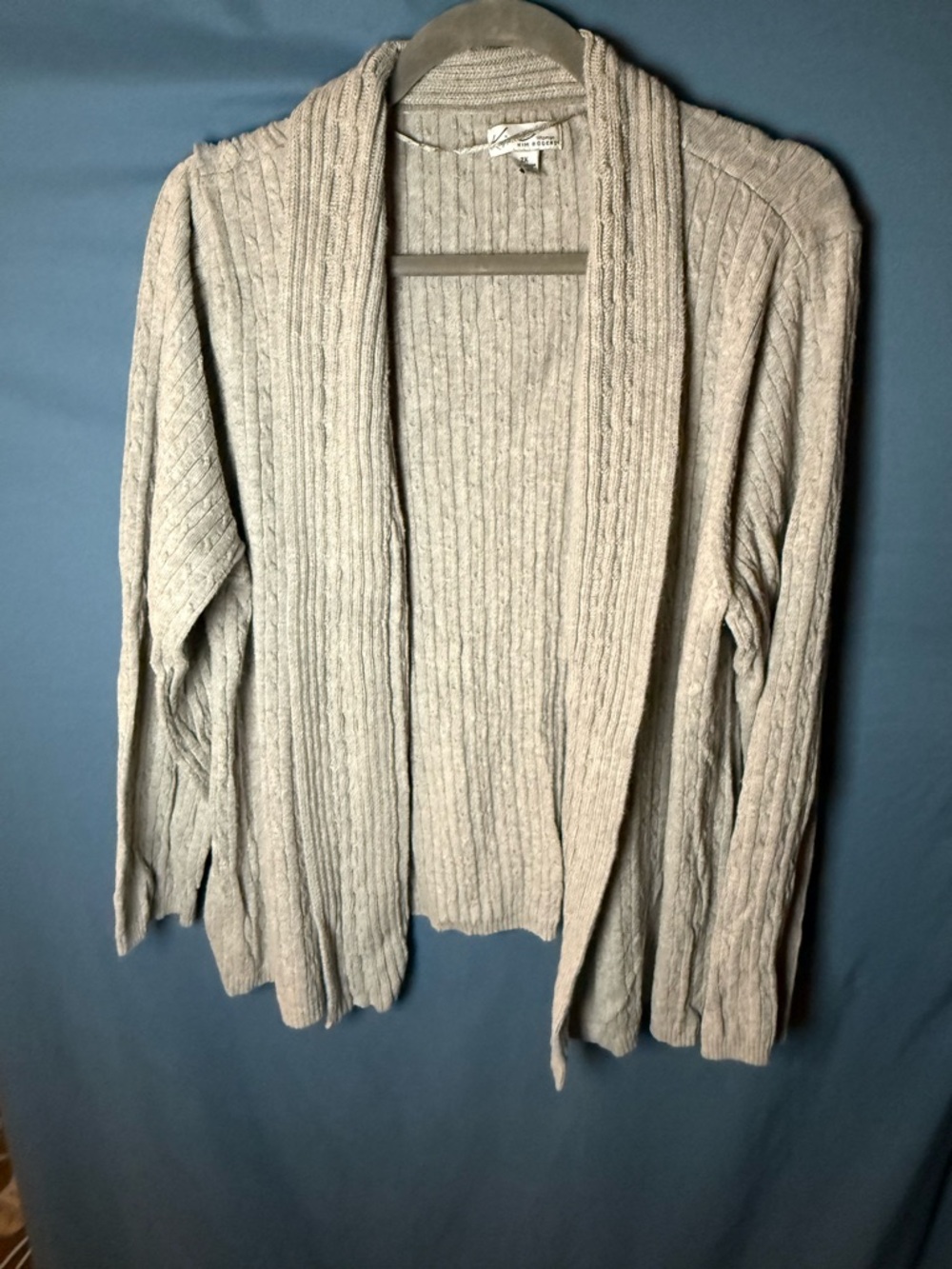 Cozy Open-Front Cable Knit Sweater Cardigan - Gray